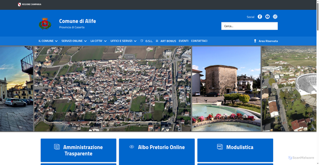 Security scan screenshot of https://www.comune.alife.ce.it/