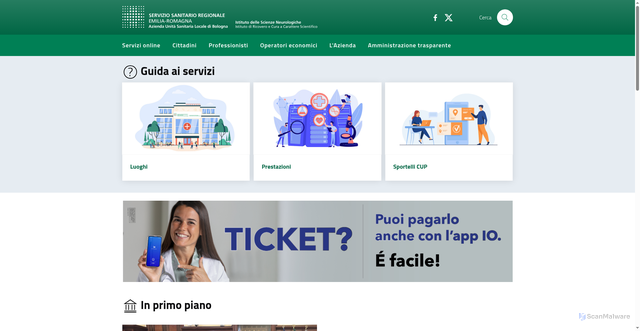 Security scan screenshot of https://www.ausl.bologna.it/