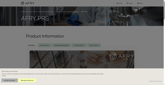Security scan screenshot of https://www.prssystem.se