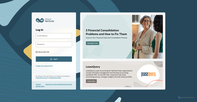 Security scan screenshot of https://7258507-sb1.app.netsuite.com