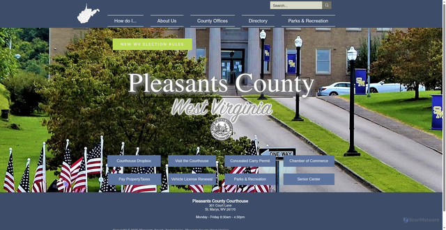 Security scan screenshot of https://www.pleasantscountywv.gov/
