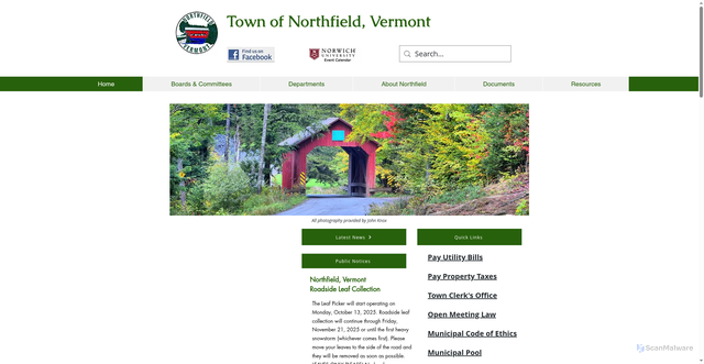 Security scan screenshot of https://www.northfield-vt.gov/