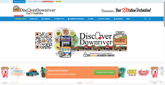 Security scan screenshot of https://discoverdownriver.com