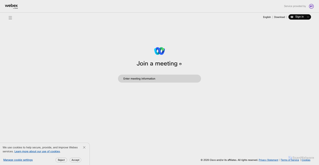 Security scan screenshot of https://nigov.webex.com