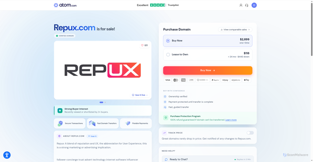 Security scan screenshot of https://repux.com