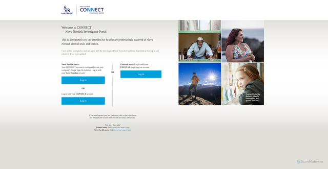 Security scan screenshot of https://id.novonordiskconnect.com