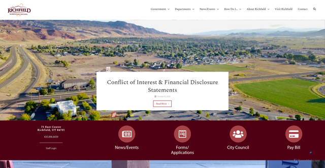 Security scan screenshot of https://richfieldut.gov/