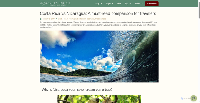 Security scan screenshot of https://www.costadulcebeach.com/post/costa-rica-vs-nicaragua/