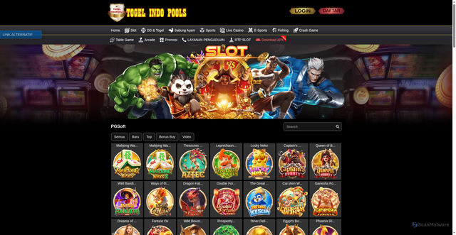 Security scan screenshot of https://tindobatu.icu/desktop/game/slot/pgsoft