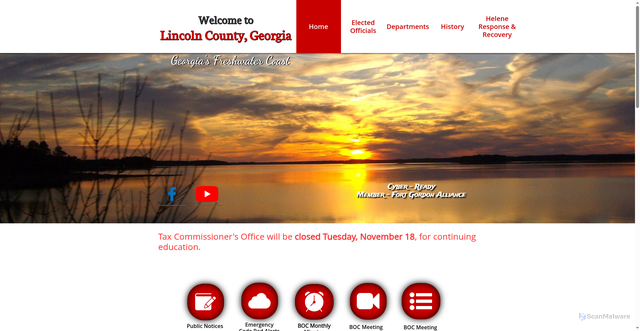 Security scan screenshot of https://lincolncountyga.gov/