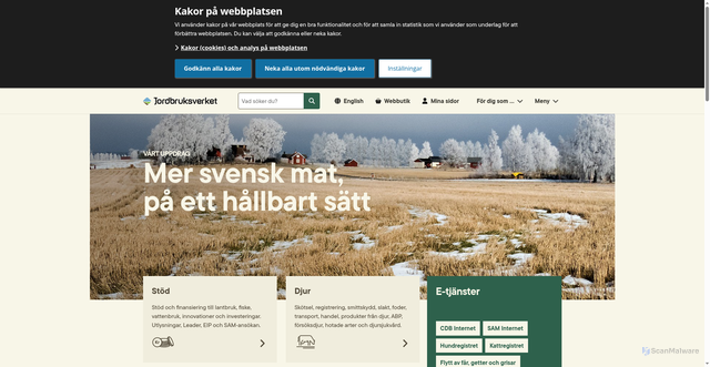 Security scan screenshot of https://jordbruksverket.se/