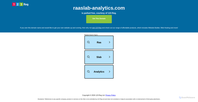 Security scan screenshot of https://raaslab-analytics.com