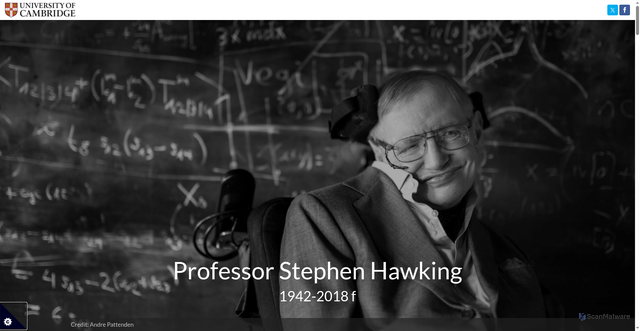 Security scan screenshot of https://www.cam.ac.uk/stories/stephen-hawking