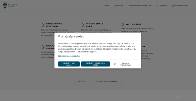 Security scan screenshot of https://www.tidaholm.se/