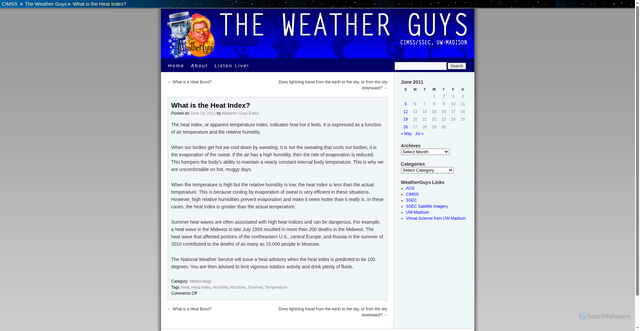 Security scan screenshot of https://wxguys.ssec.wisc.edu/2011/06/19/what-is-the-heat-index/