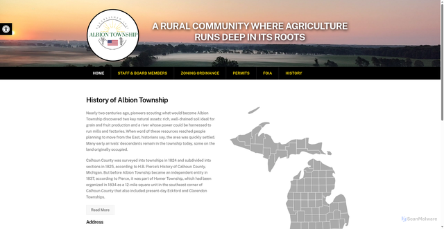 Security scan screenshot of https://albiontwpmi.gov/