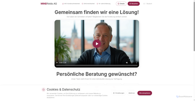 Security scan screenshot of http://nettesinkasso.com/