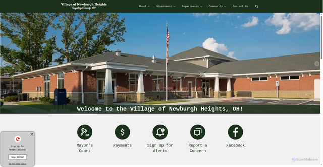 Security scan screenshot of https://newburgh-oh.gov/
