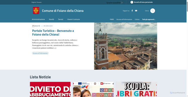Security scan screenshot of https://www.comune.foiano.ar.it