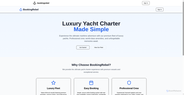Security scan screenshot of http://bookingrebel.com/