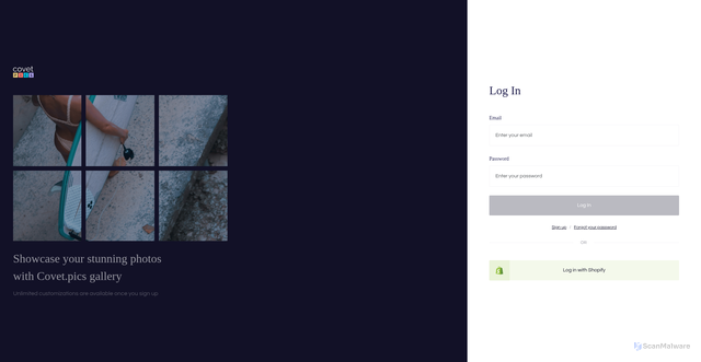 Security scan screenshot of https://app.covet.pics