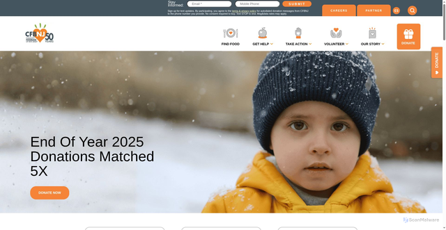 Security scan screenshot of https://cfbnj.org/