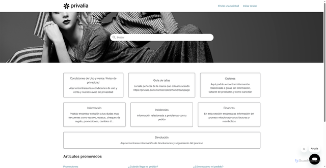 Security scan screenshot of https://privaliahelp.zendesk.com