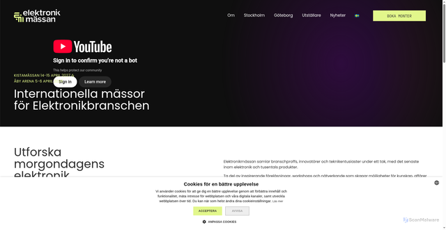 Security scan screenshot of https://elektronikmassangoteborg.se