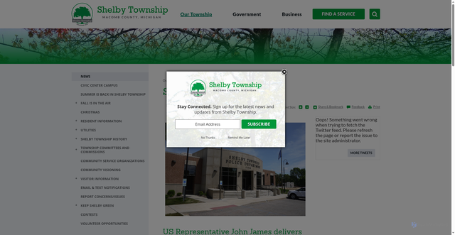 Security scan screenshot of https://www.shelbytwp.org/Home/Components/News/News/330/384