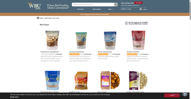 Security scan screenshot of https://order.wbu.com/shop/bird-food/bird-seed