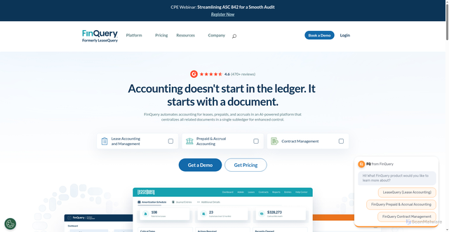 Security scan screenshot of https://finquery.com