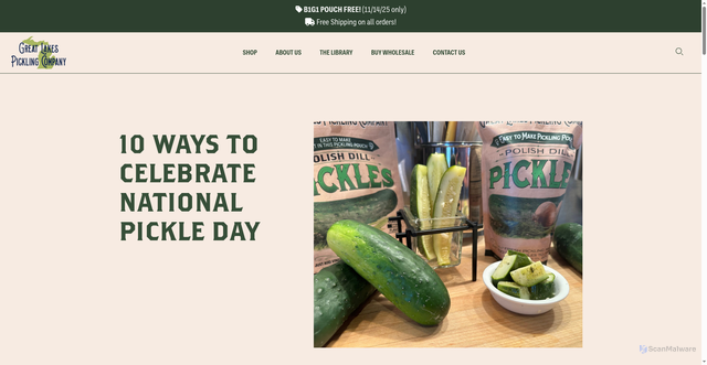 Security scan screenshot of https://greatlakespickling.com/10-ways-to-celebrate-national-pickle-day/