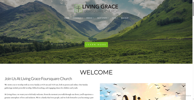 Security scan screenshot of http://livinggracelv.org/