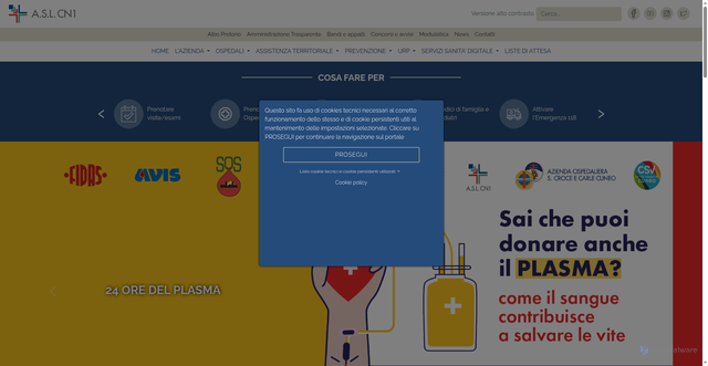 Security scan screenshot of https://www.ASLCN1.it