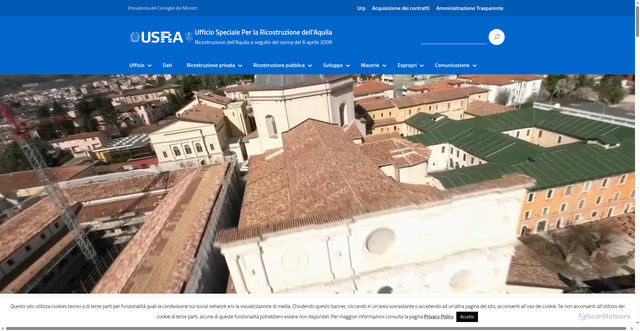 Security scan screenshot of https://www.usra.it/