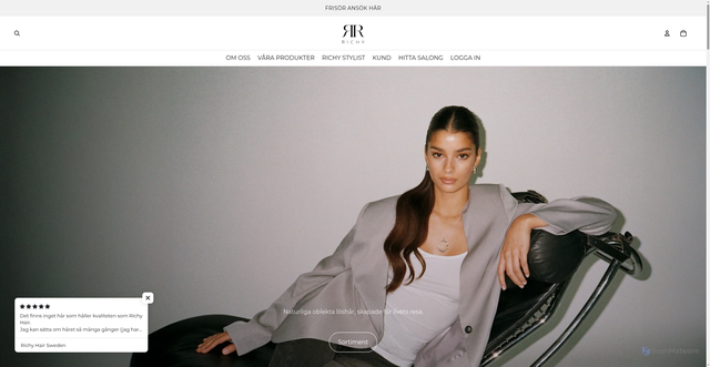 Security scan screenshot of https://richyhair.se