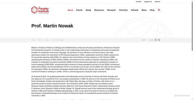 Security scan screenshot of https://www.faraday.cam.ac.uk/about/people/prof-martin-nowak/