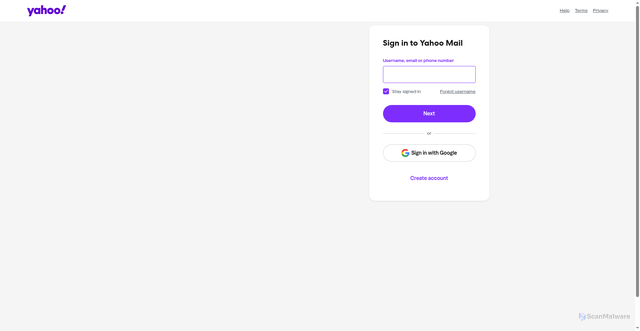 Security scan screenshot of https://address.yahoo.com