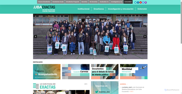 Security scan screenshot of https://exactas.uba.ar