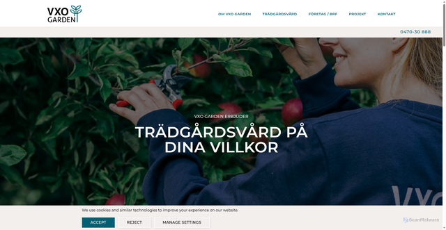 Security scan screenshot of https://vxogarden.se