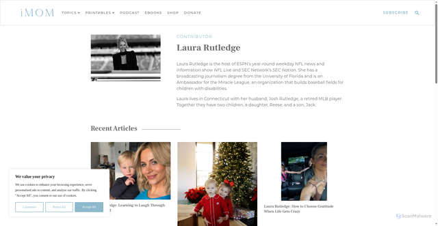 Security scan screenshot of https://www.imom.com/contributor/laura-rutledge/