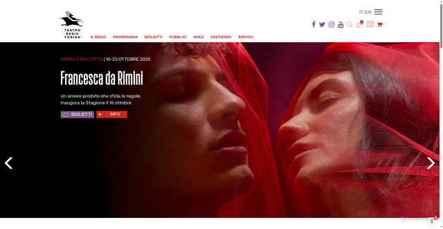 Security scan screenshot of https://www.teatroregio.torino.it/