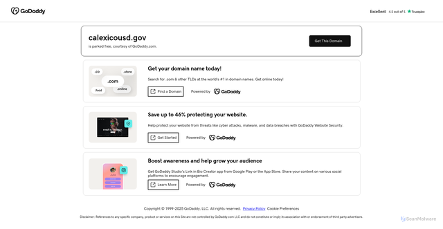 Security scan screenshot of https://calexicousd.gov/