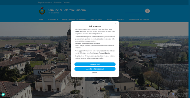Security scan screenshot of https://www.comune.solarolorainerio.cr.it/