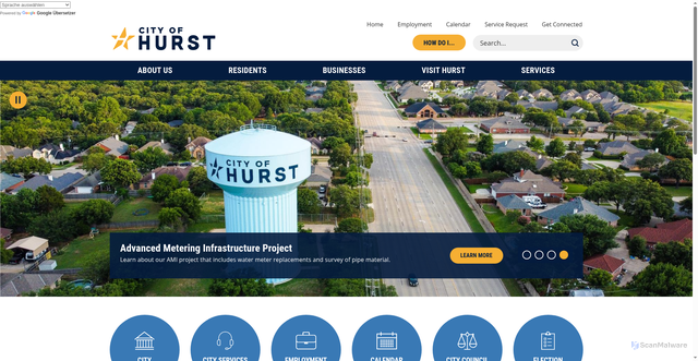 Security scan screenshot of https://www.hursttx.gov/
