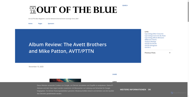 Security scan screenshot of https://www.ootb-zine.com/2025/11/album-review-avett-brothers-and-mike.html