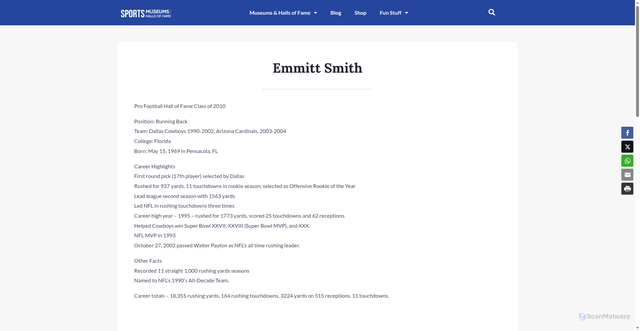 Security scan screenshot of https://www.sportsmuseums.com/hallsoffame/football/pro-football-hall-of-fame/inductees/emmitt-smith/