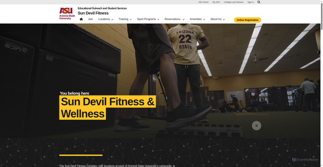 Security scan screenshot of https://fitness.asu.edu/