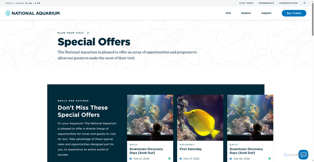 Security scan screenshot of https://aqua.org/visit/special-offers