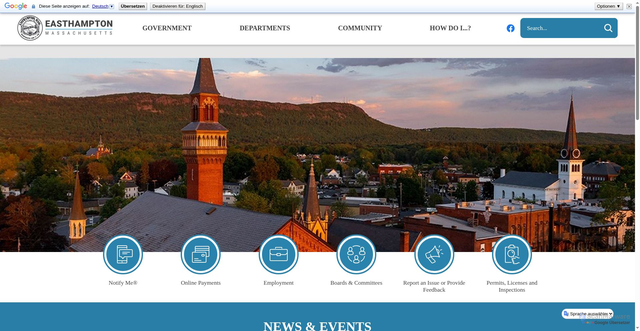 Security scan screenshot of https://easthamptonma.gov/